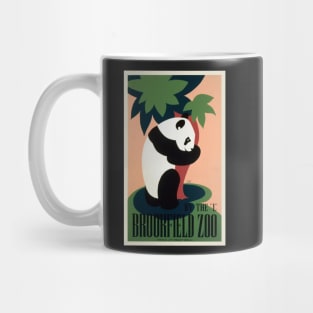 Restored WPA Poster with Panda reading By The "L" Brookfield Zoo, Illinois Mug